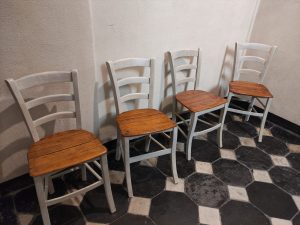 4 sedie shabby country da cucina antiche