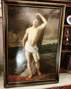 quadro antico dipinto italiano san sebastiano