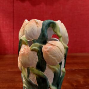 coppia vasi antichi art nouveau biscuit con tulipani