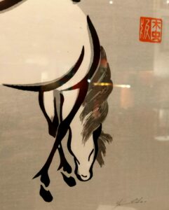 serie stampe antiche cavalli giappone urushibara mokuchu