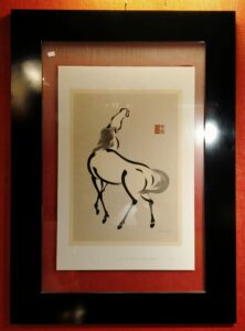 serie stampe antiche cavalli giappone urushibara mokuchu