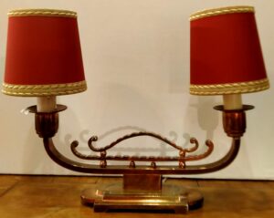 lampada da tavolo francia rame anni '30 antica
